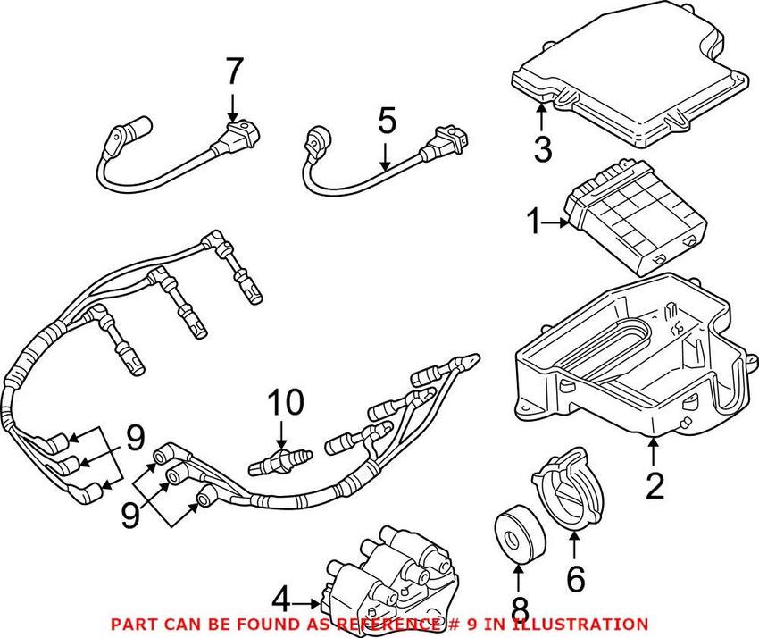 Audi VW Spark Plug Wire 078905531B